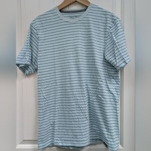 Eddie Bauer Men's Light Blue Navy Striped T-Shirt